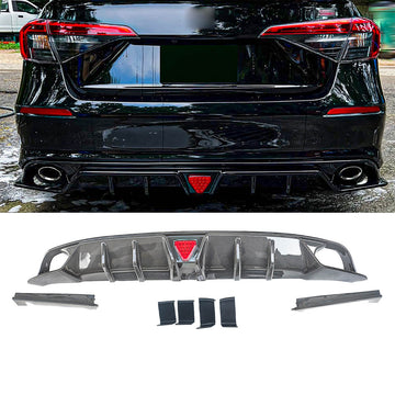 MMO For 2022-2025 Honda Civic 11th Gen Sedan Rear Diffuser Rear Bumper Lip with LED Brake Light